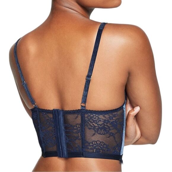 Victoria’s Secret DREAM ANGELS Lace & Velvet Shine Strap Corset Top in Size 38D - Picture 3 of 4